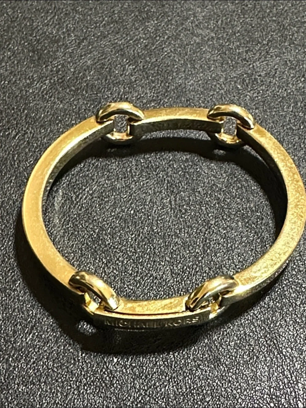 Michael Kors Gold Tone Status Link Horsebit Bangle Bracelet